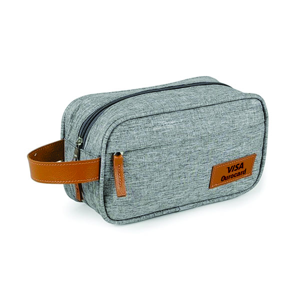 Necessaire Nylon e Couro Personalizada Necessaire Nylon e Couro Personalizada