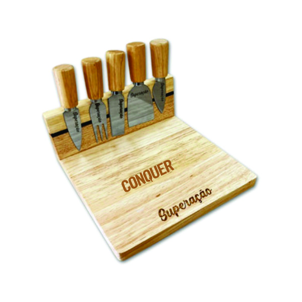 Kit Queijo em Madeira Personalizado Kit Queijo em Madeira Personalizado