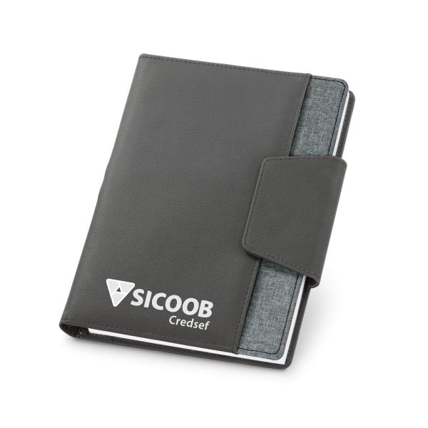 Caderno A5 Couro Sintético e Tecido Personalizado Caderno A5 Couro Sintético e Tecido Personalizado