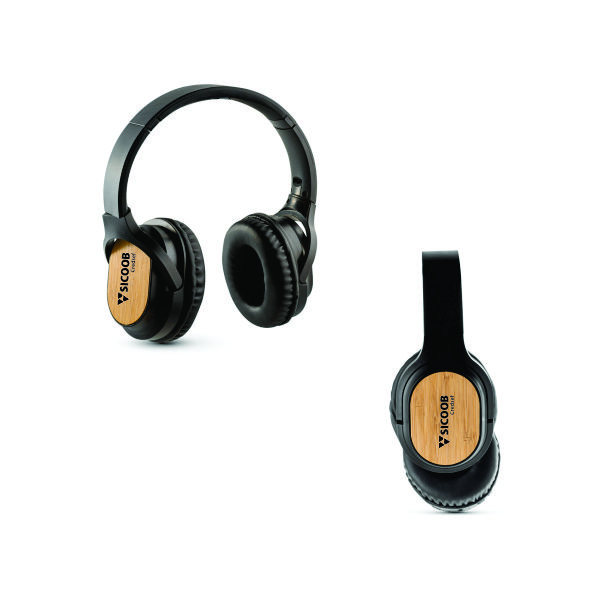 Fones de Ouvido Wireless em Bambu e ABS Fones de Ouvido Wireless em Bambu e ABS