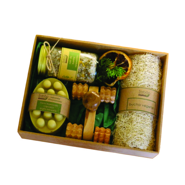 Kit Spa com Massageador de Madeira Kit Spa com Massageador de Madeira